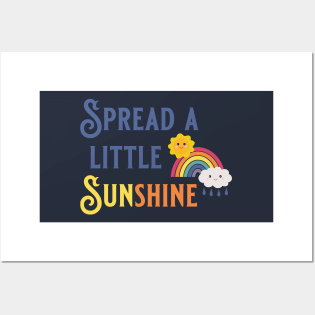 Spread a little Kawaii Sunshine with Rainbow Sun and Cloud Wall Art by tandre